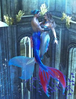 Royal Waves Tail and Poses for Genesis 9 Feminine