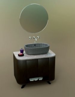 AQ3D Wash Basin With Mirror and Vanity