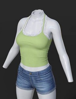 dForce SU Jeans Vest Suit for Genesis 9, 8.1, and 8 Female