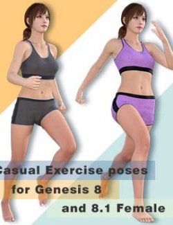 Casual Exercise poses for Genesis 8 and 8.1 Female