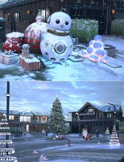 XI Futuristic Christmas Village Snow