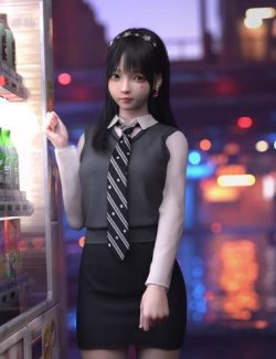 dForce SU JK School Uniform Suit for Genesis 9, 8.1, and 8 Female