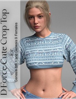 D-Force Cute Crop Top for Genesis 8 and 9 Females