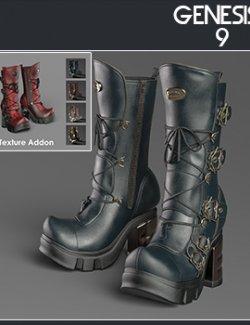 Slide3D Sinister Boots for G9 and Texture Addon