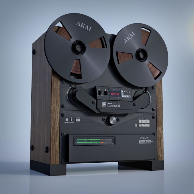 Vintage reel to reel tape recorder 4 3D model