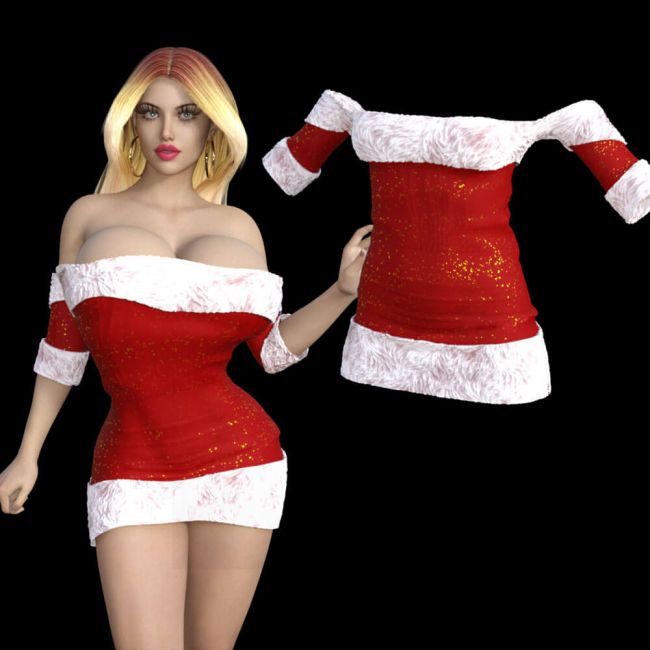 Xmas Dress G8F-G8.1F  3d Models for Daz Studio and Poser