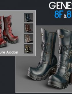 Slide3D Sinister Boots for G8F, G8.1F and Texture Addon