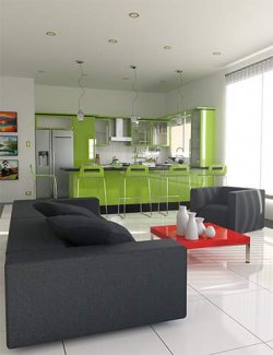 Green Kitchen Apartment