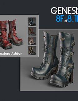 Slide3D Sinister Boots for G8F, G8.1F and Texture Addon