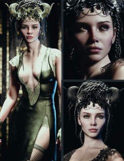 CB Lores HD Character, dForce Clothing and Headdress Bundle for Genesis 9