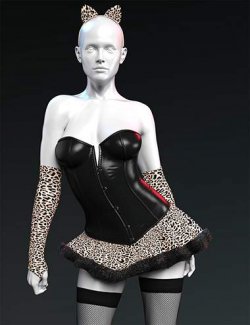 X-Fashion Animal Print Corset for Genesis 9