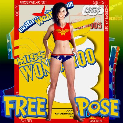 Miss Wondaroo for G8F Underoos  3d Models for Daz Studio and Poser