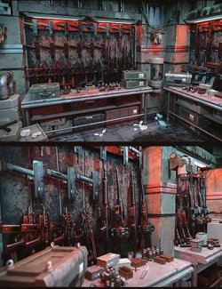 Cyberpunk Weapon Room