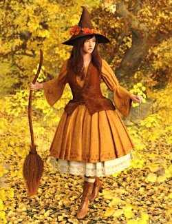 dForce Autumn Witch Outfit for Genesis 9