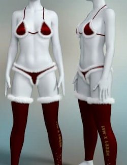 Christmas Bikini Outfit for Genesis 8 Female