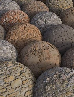 PBR Scanned Medieval Brick Shaders Vol 2