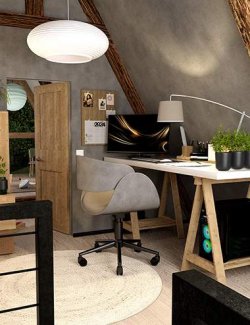 Scandinavian Style A-Frame House AddOn: Office and Child Room