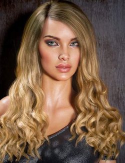 dForce Classic Wavy Side Bangs Hair for Genesis 9, 8 and 8.1 Female