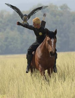 Mounted Falconry Poses for Genesis 9 Base, Horse 3 and DS Falcon