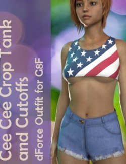 Cee Cee Basics 01 - dForce Cropped Tank and Cutoffs for G8