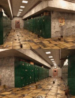 Abandoned 1970 Locker Hallway