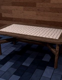 Wooden and Tiled Coffee Table