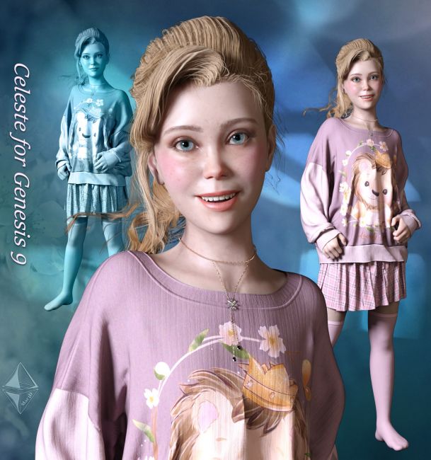 Celeste for Genesis 9 Female  3d Models for Daz Studio and Poser