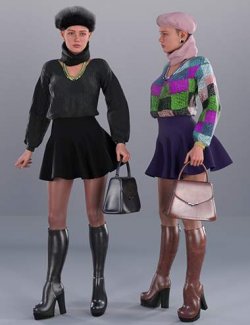 dForce Winter Chic Outfit for Genesis 9