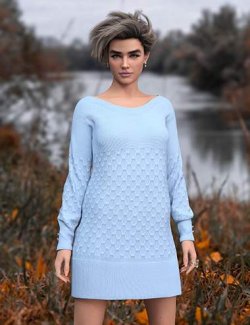 dForce Gloria Sweater Dress for Genesis 9