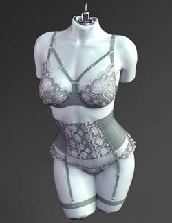 X-Fashion Romantic Flower Lingerie Set for Genesis 9