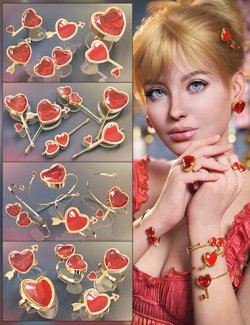 VRV Emily Jewelry Valentines Addon for Genesis 9, 8.1, and 8 Females