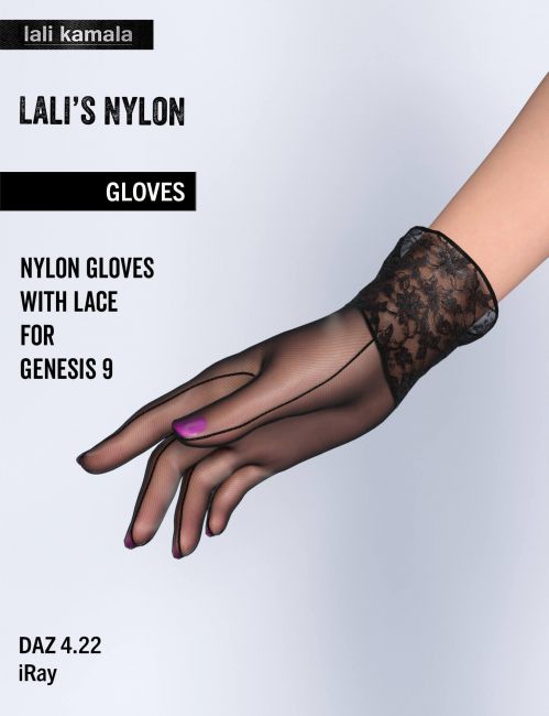 Lali's Nylon Gloves for Genesis 9  3d Models for Daz Studio and Poser