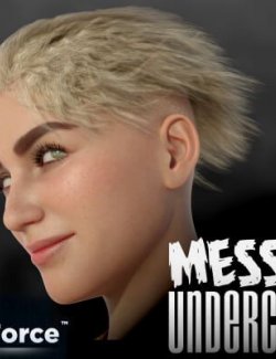 dForce Messy Undercut Hair for Genesis 8 and 8.1 Females