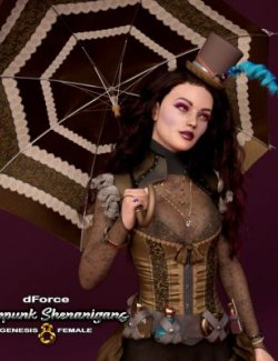 Dforce Steampunk Shenanigans for Genesis 8 and 8.1 Female(s)