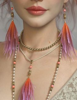 FK Feathery Bits Jewelry Set for Genesis 9, 8 and 8.1 Females