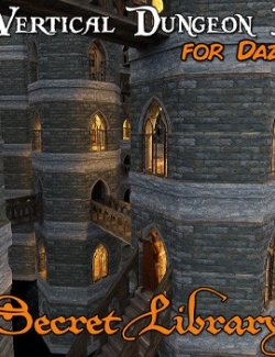 Vertical Dungeon 3 - Secret Library for Daz