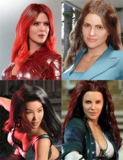 Action Heroines Face Morphs for Genesis 9