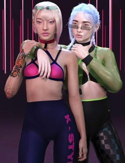 dForce K-Style Squad Outfit for Genesis 9, 8 and 8.1 Female