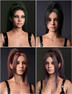 3-in1 Gothic Style Ponytail Hair for Genesis 9