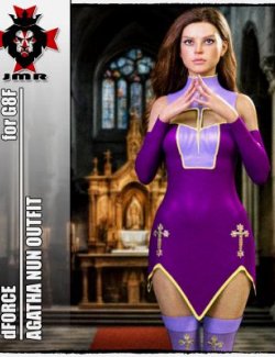 JMR dForce Agatha Nun Outfit for G8F