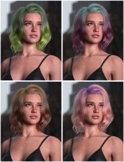 dForce Strand-Based Top Wave Long Bob Hair for Genesis 9