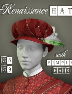 Renaissance Hat and Simple Parting Hair for G8M, G8F and G9