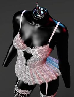 X-Fashion Cutie Lace Lingerie for Genesis 9