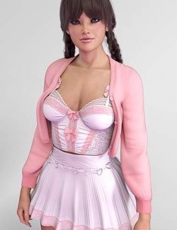 dForce X-Fashion Cute Princess Bows Outfit for Genesis 9