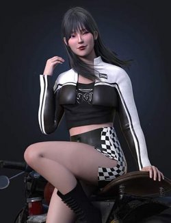 dForce LA Motorbike Outfit for Genesis 9 and 8 Female
