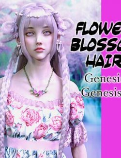 Flower Blossom Hair for Genesis 8 Female