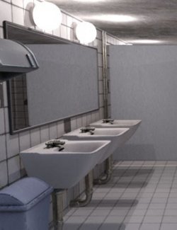 3D Scenery: Public Bathroom