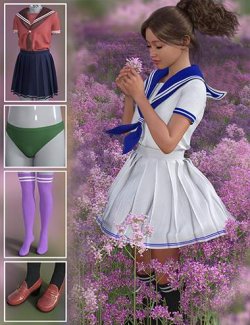 dForce BRZ Sailor Uniform and Poses for Genesis 9