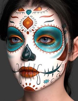 Makeup System - Day of the Dead LIE Makeup for Genesis 9