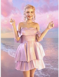 Frilled Party Dress for Genesis 8 Female